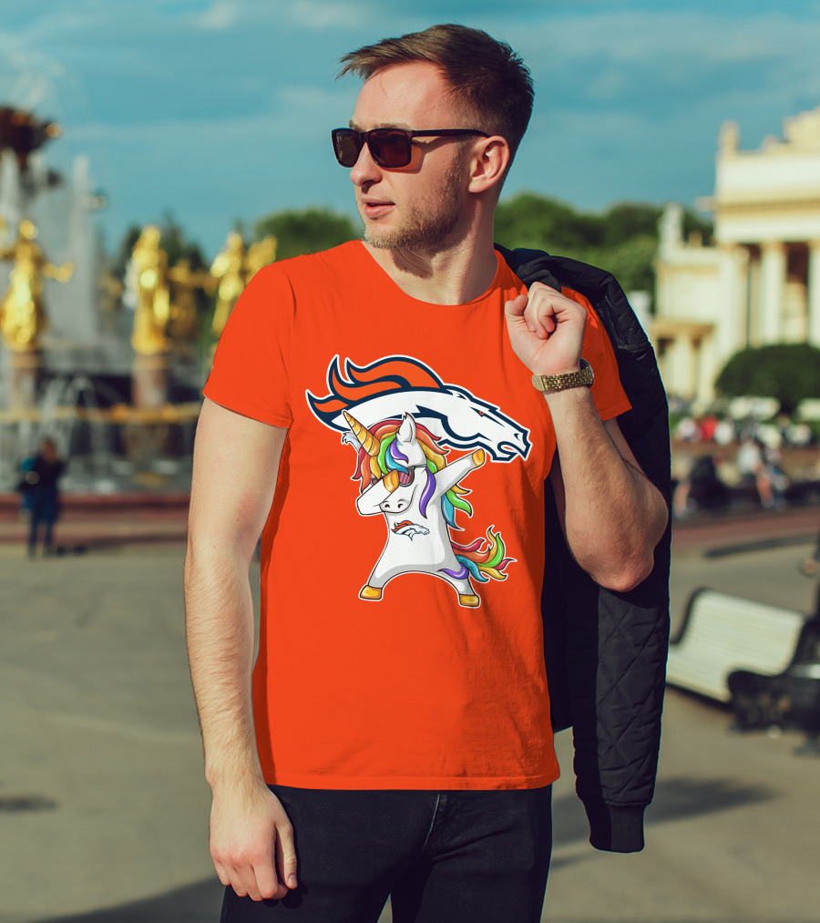 Denver Broncos Unicorn Dabbing NFL Sports Fan T-Shirt