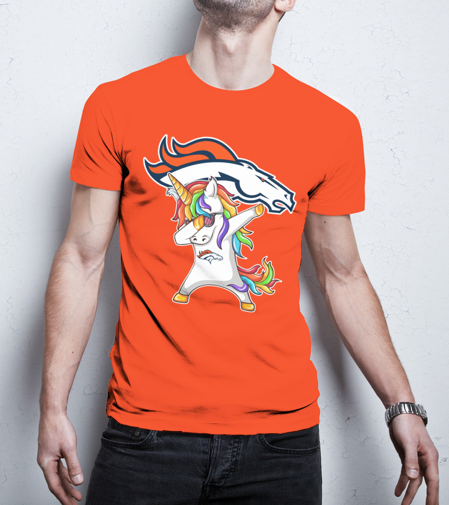 Denver Broncos Unicorn Dabbing NFL Sports Fan T-Shirt