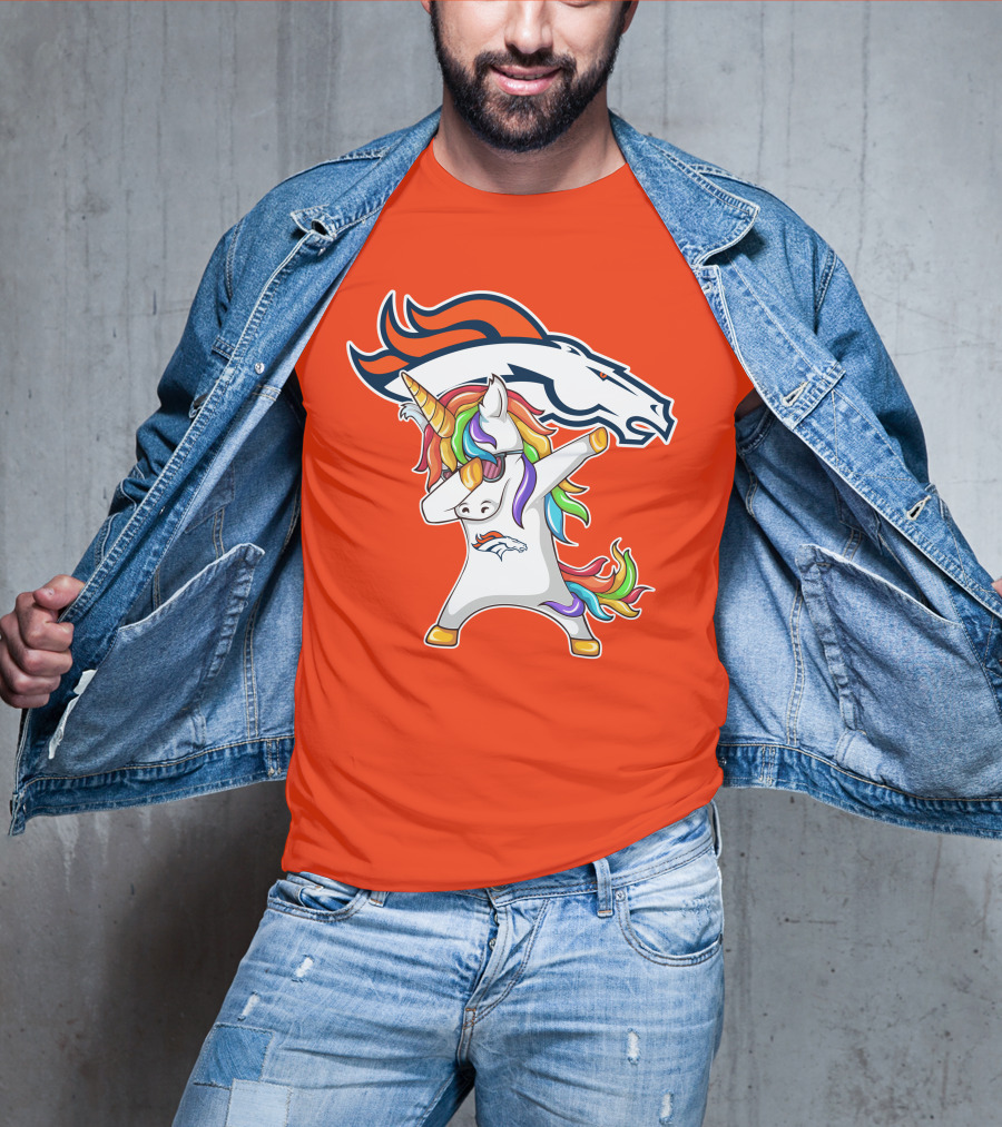 Denver Broncos Unicorn Dabbing NFL Sports Fan T-Shirt