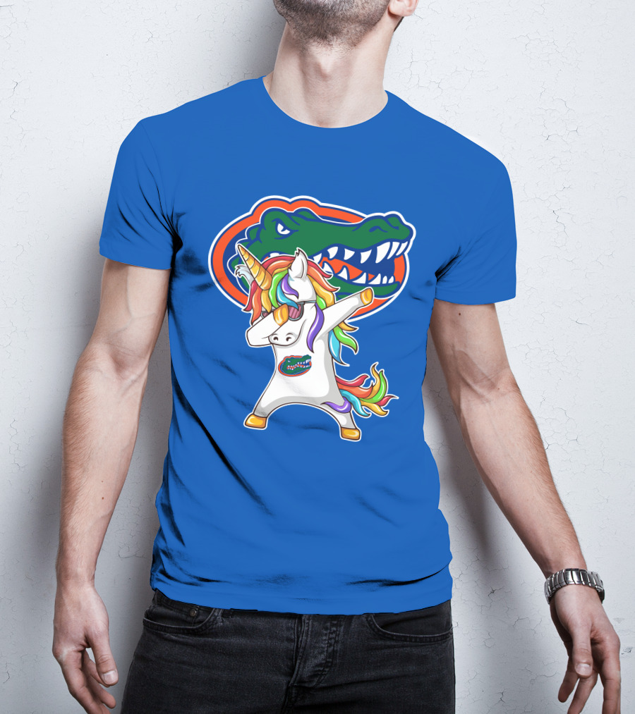 Florida Gators Dabbing Unicorn Rainbow Mane T-Shirt
