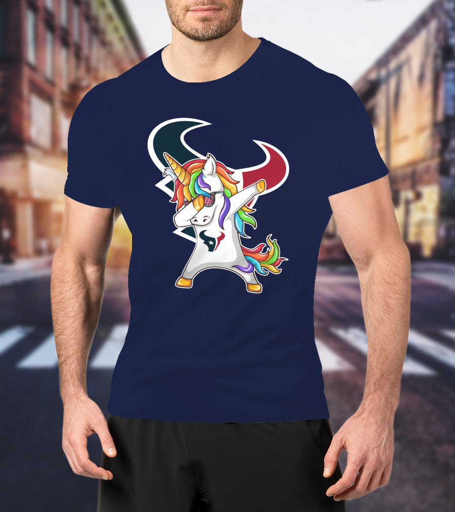 Houston Texans Unicorn Dabbing NFL Pride T-Shirt