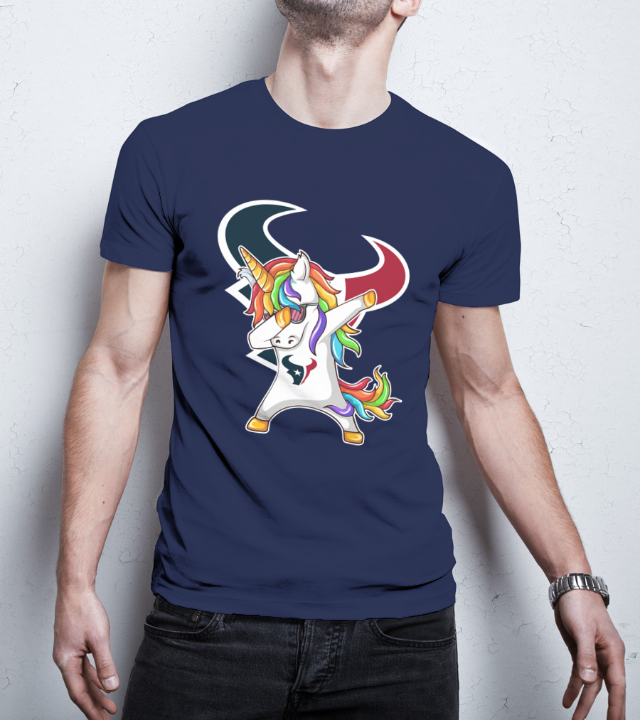Houston Texans Unicorn Dabbing NFL Pride T-Shirt