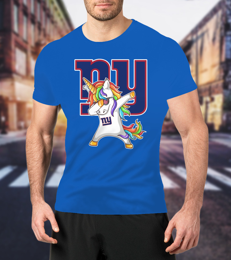 NY Giants Rainbow Unicorn Dab T-Shirt