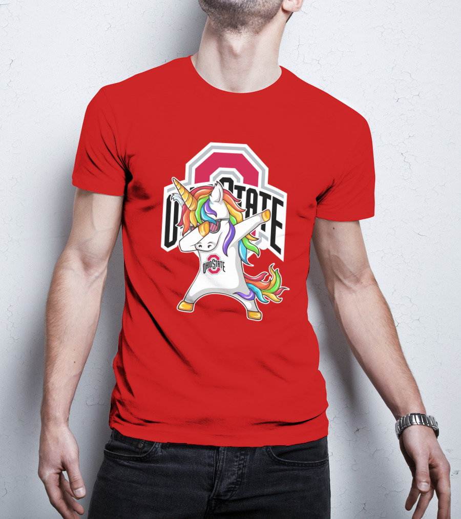 Ohio State Buckeyes Rainbow Unicorn Dabbing T-Shirt