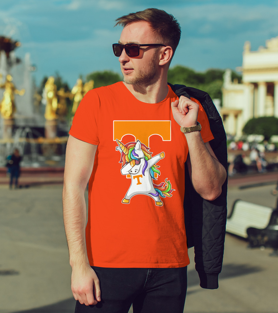 Tennessee Volunteers Dabbing Unicorn With Iconic Orange T T-Shirt