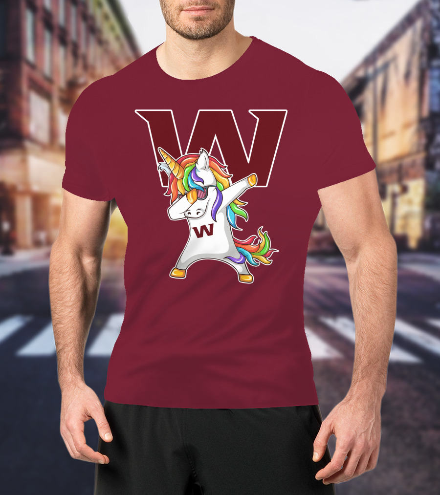 Washington Football Team Unicorn Dabbing W T-Shirt