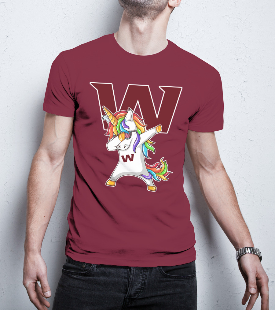 Washington Football Team Unicorn Dabbing W T-Shirt
