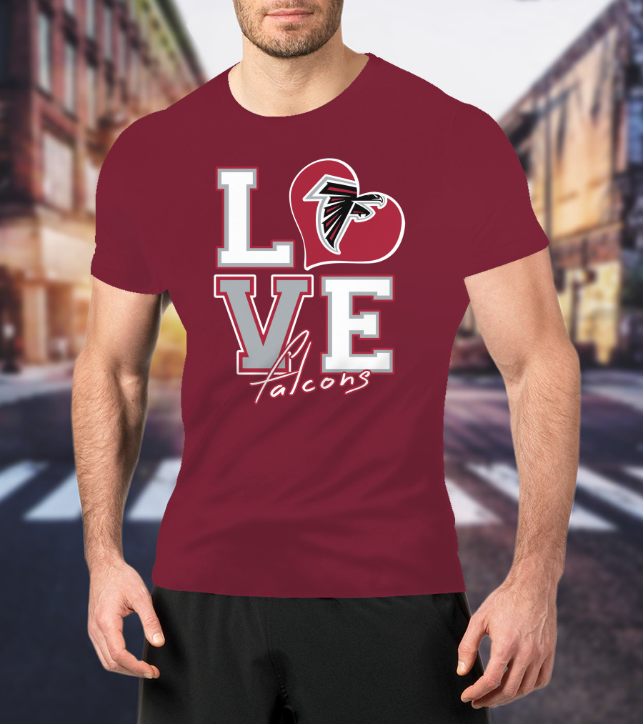 LOVE Atlanta Falcons Heart T-Shirt