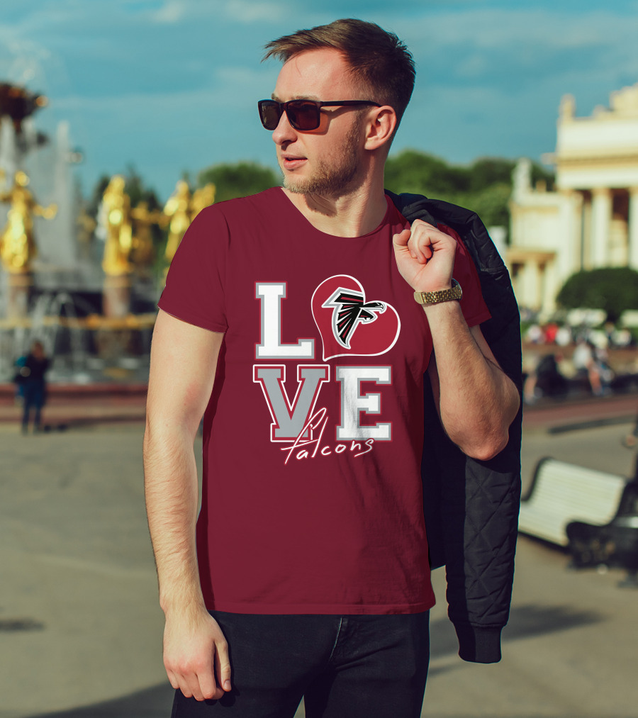 LOVE Atlanta Falcons Heart T-Shirt