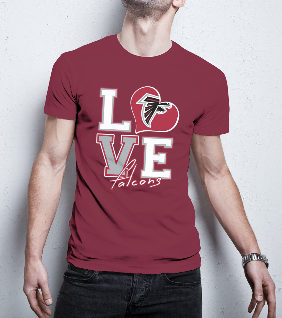 LOVE Atlanta Falcons Heart T-Shirt