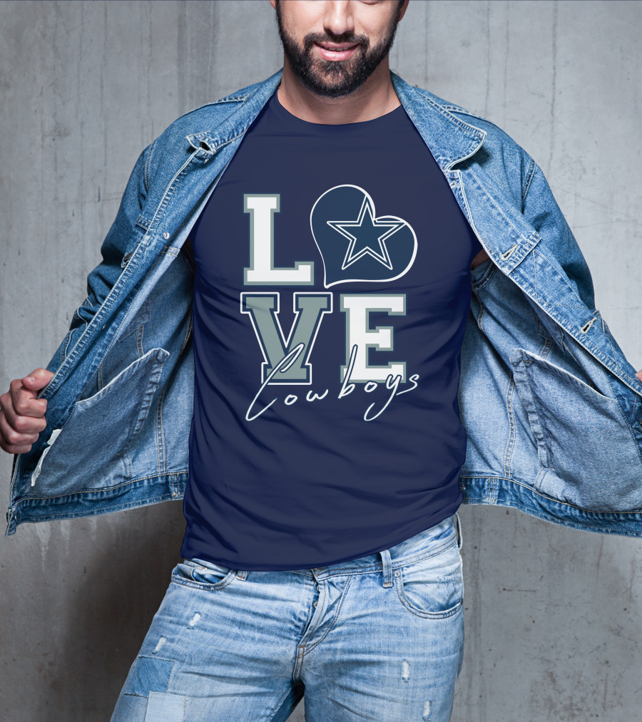 LOVE Cowboys Star Heart Dallas Cowboys T-Shirt