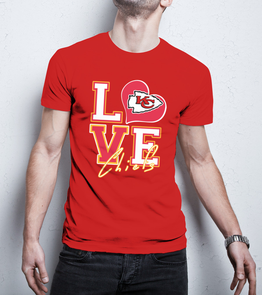 LOVE Chiefs KC Arrowhead Heart T-Shirt