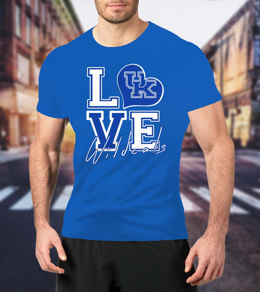 LOVE Kentucky Wildcats UK Heart Wildcats T-Shirt