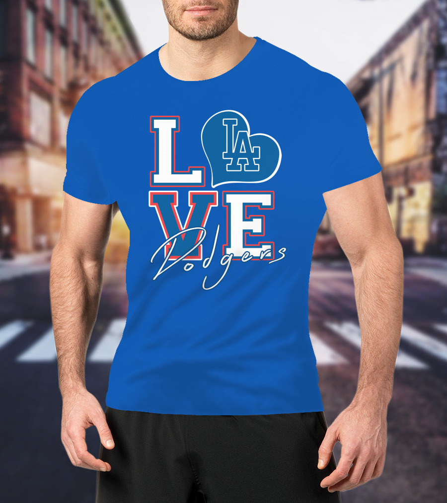 LOVE LA Dodgers Heart T-Shirt