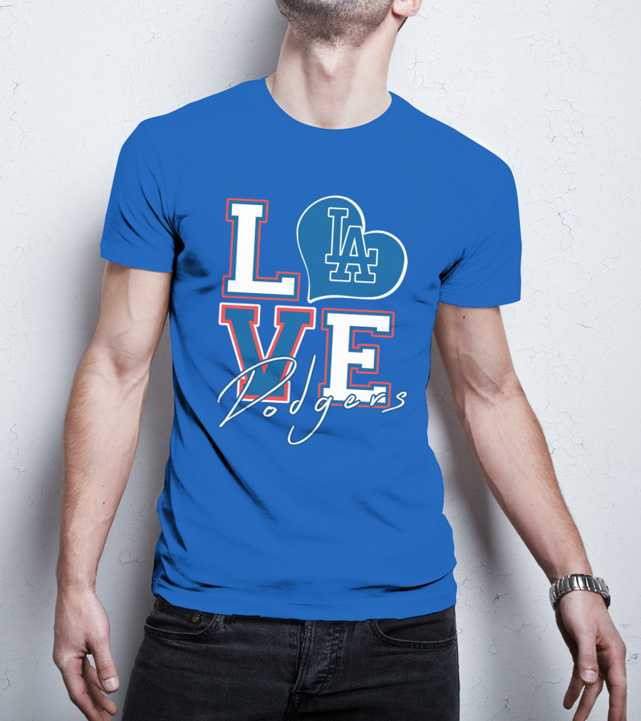 LOVE LA Dodgers Heart T-Shirt