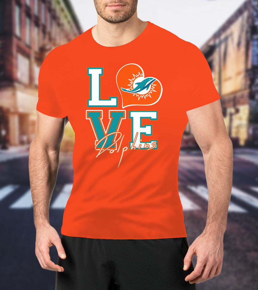 LOVE Dolphins Miami Heart T-Shirt