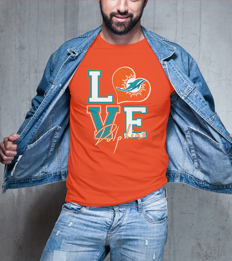 LOVE Dolphins Miami Heart T-Shirt