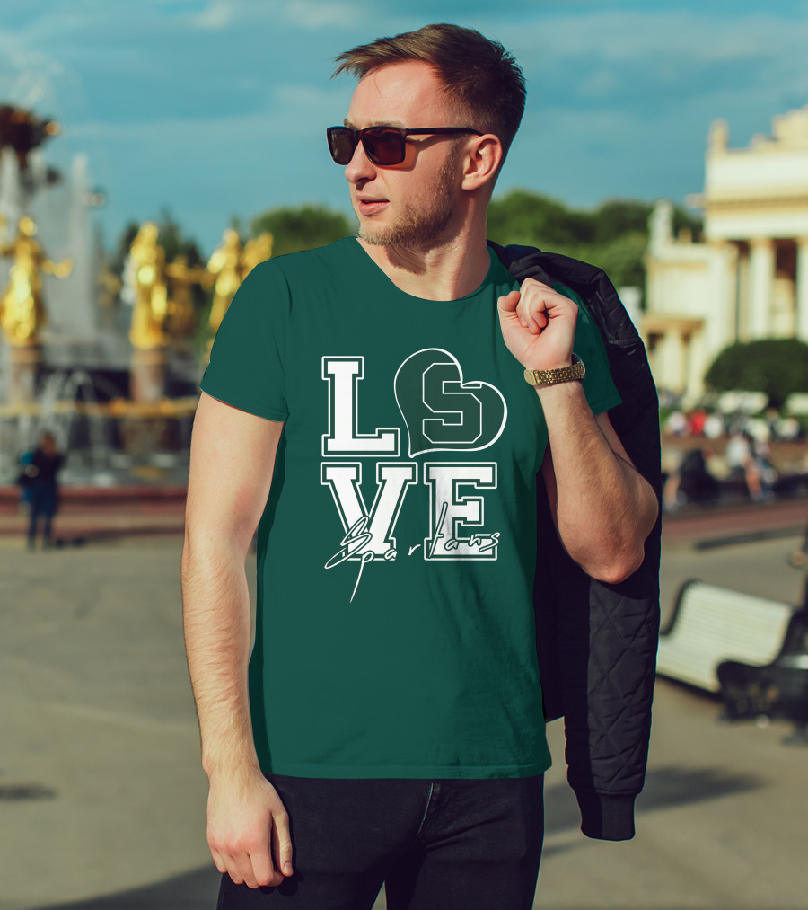 Love Spartans Michigan State Heart T-Shirt