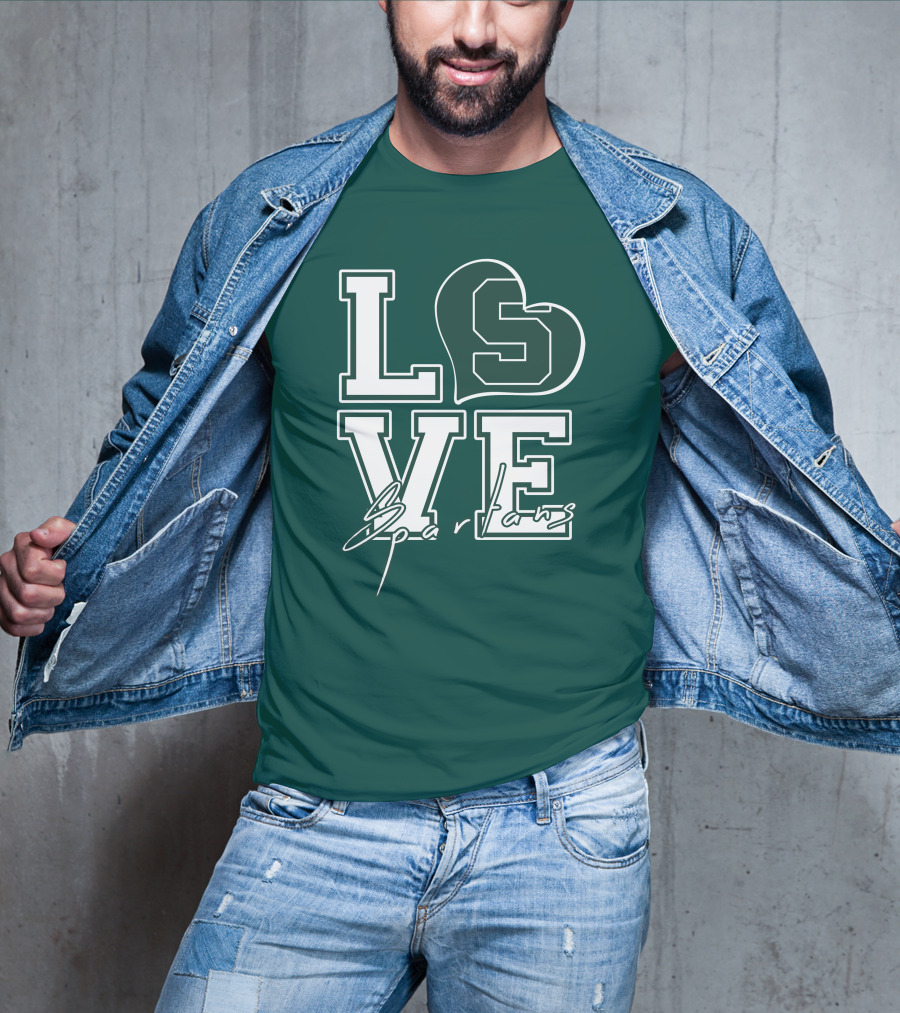 Love Spartans Michigan State Heart T-Shirt