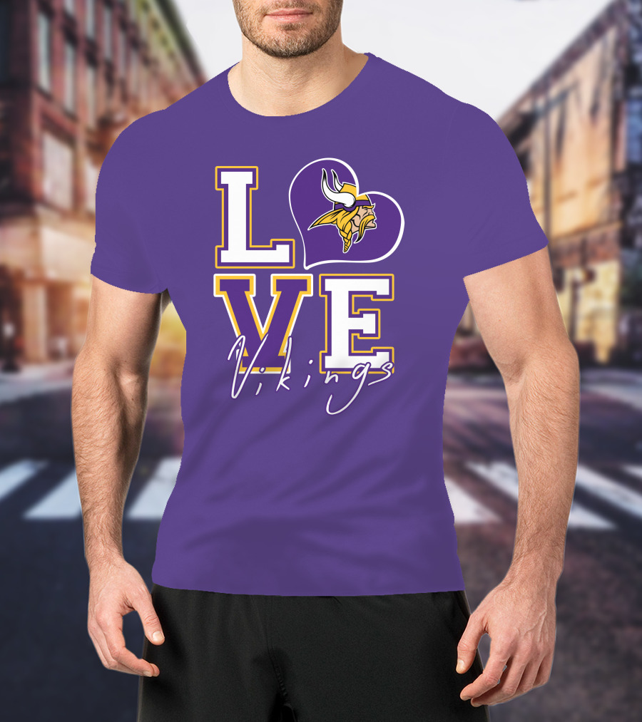 Love Minnesota Vikings Heart T-Shirt