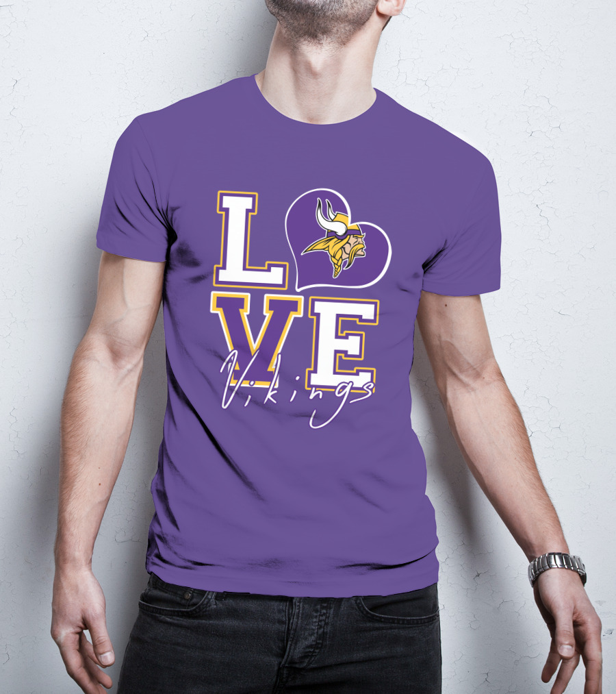 Love Minnesota Vikings Heart T-Shirt