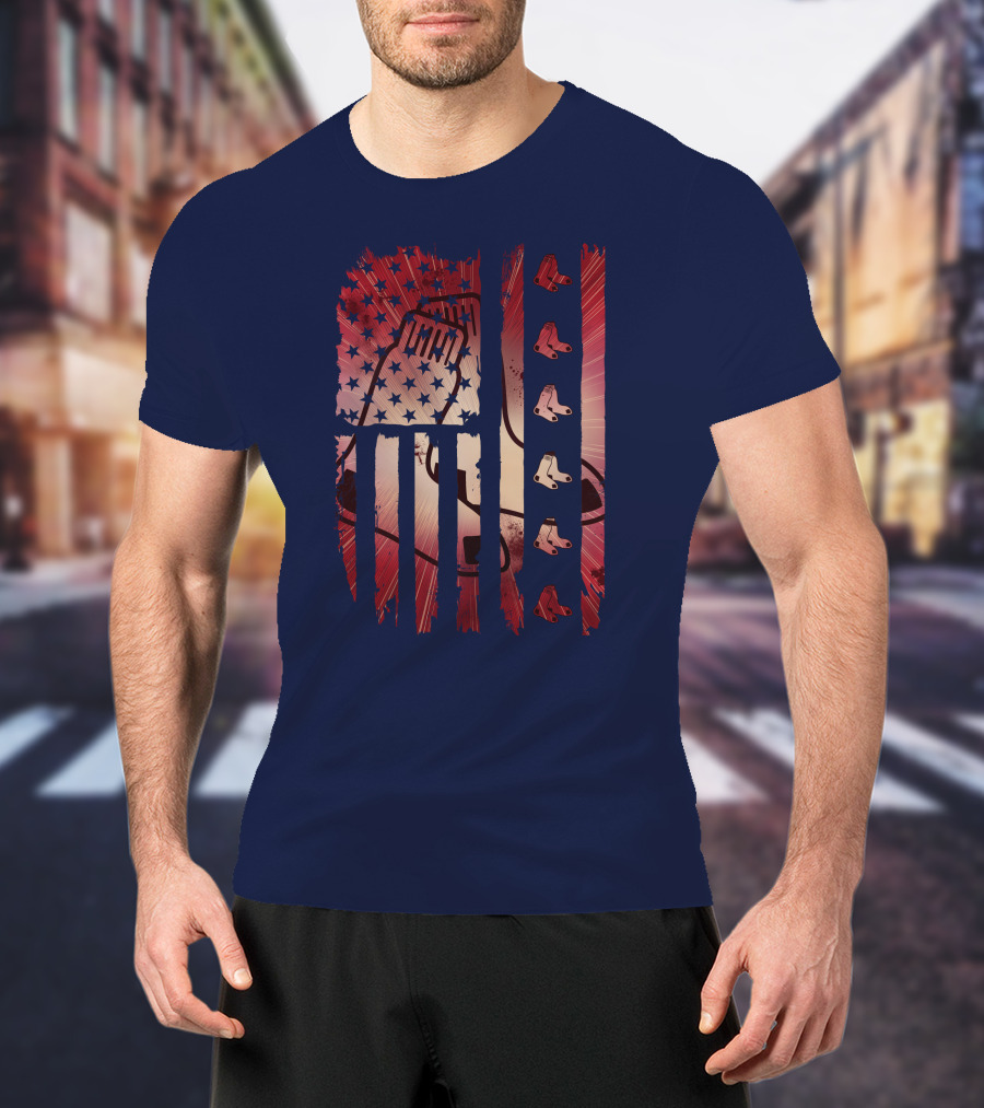 Boston Red Sox Patriotic Stars And Stripes T-Shirt