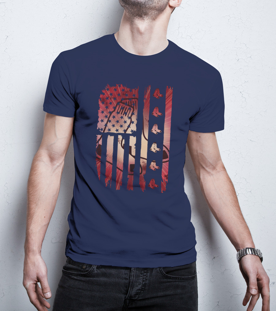 Boston Red Sox Patriotic Stars And Stripes T-Shirt