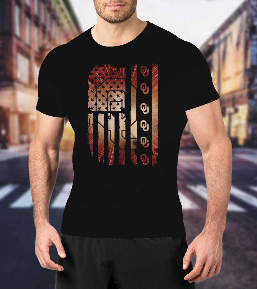 Oklahoma Sooners American Flag Stars T-Shirt