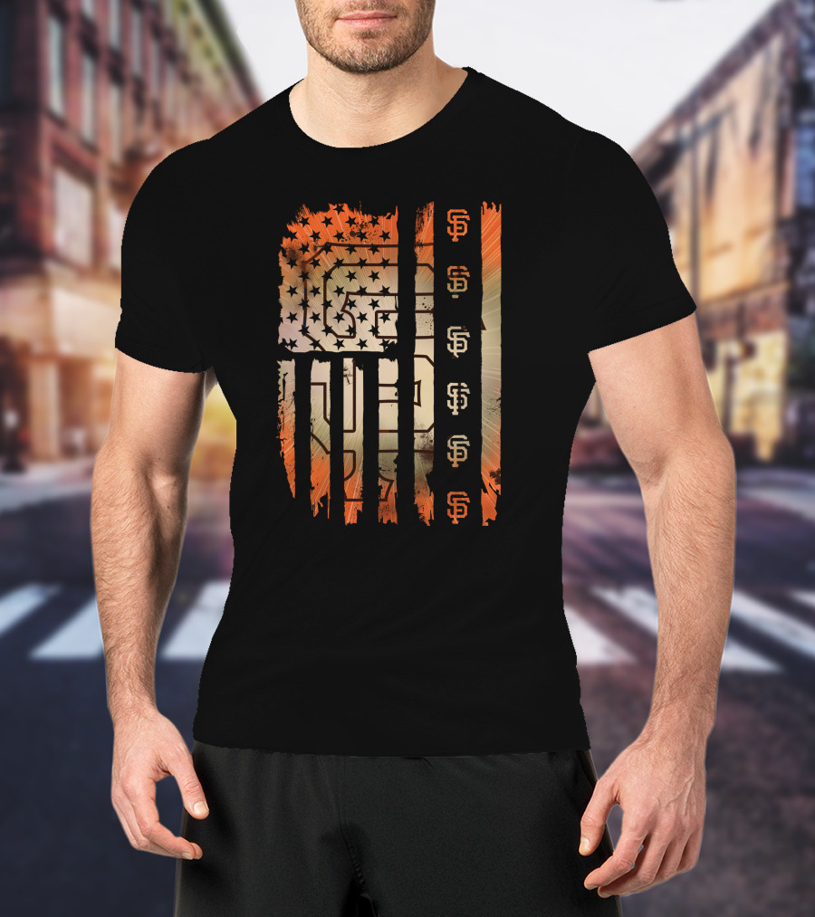 San Francisco Giants American Flag Stars Stripes T-Shirt