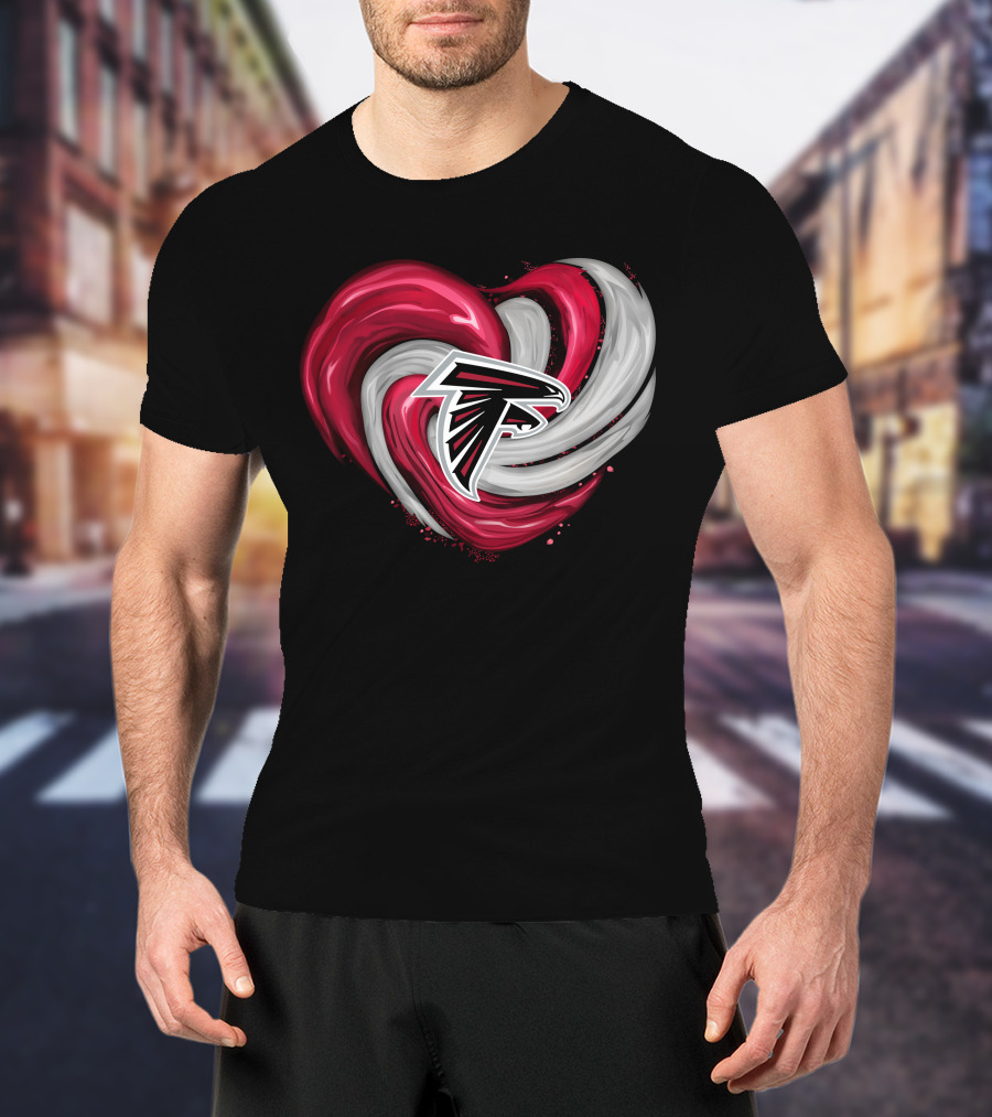 Atlanta Falcons Heart Swirl Emblem T-Shirt