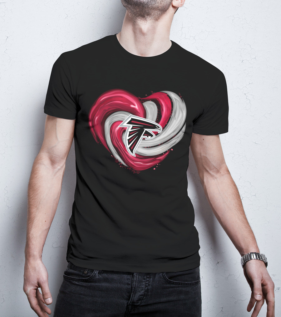 Atlanta Falcons Heart Swirl Emblem T-Shirt