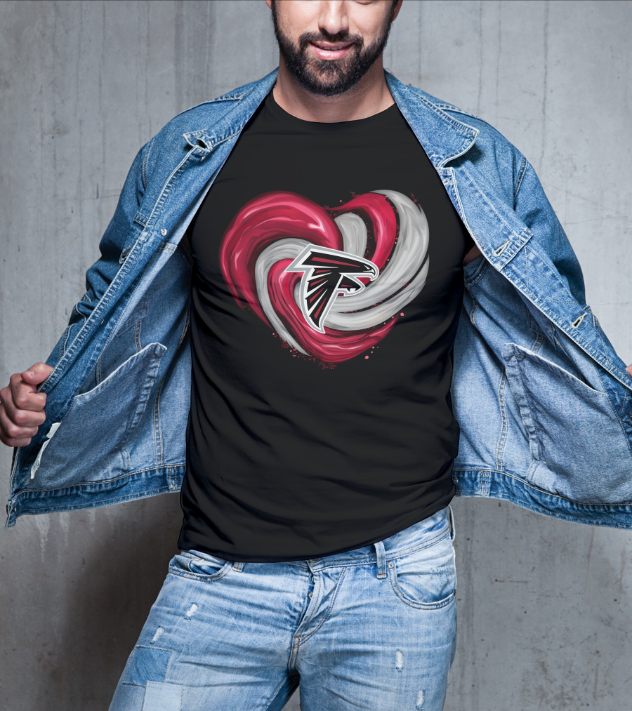 Atlanta Falcons Heart Swirl Emblem T-Shirt