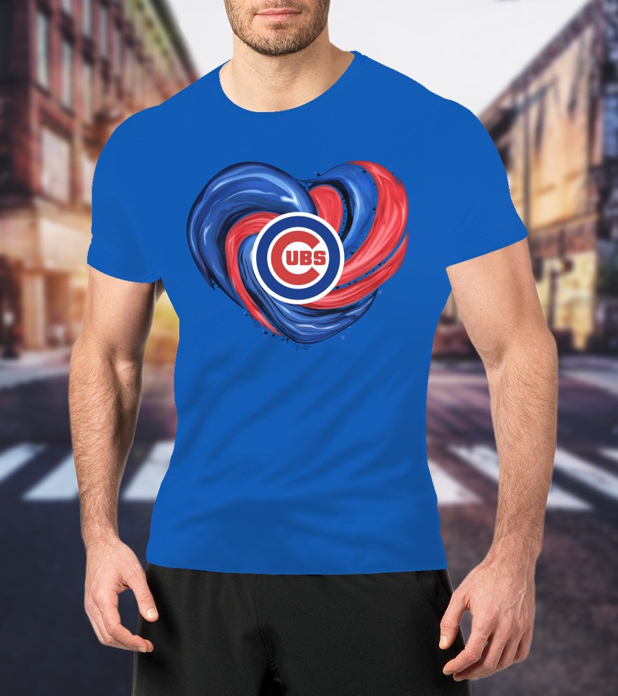 Cubs Heart Swirl Chicago Tornado T-Shirt