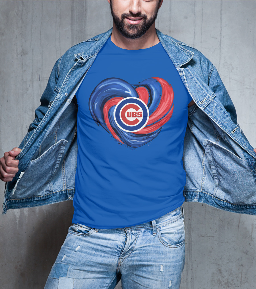 Cubs Heart Swirl Chicago Tornado T-Shirt