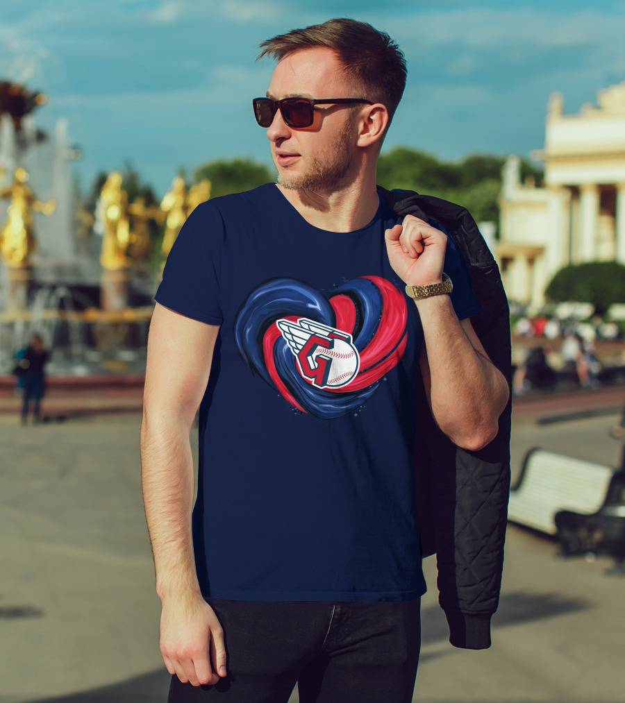 Cleveland Guardians Heart Tornado Baseball T-Shirt
