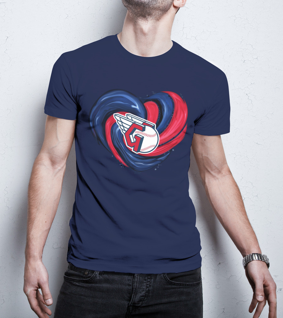 Cleveland Guardians Heart Tornado Baseball T-Shirt