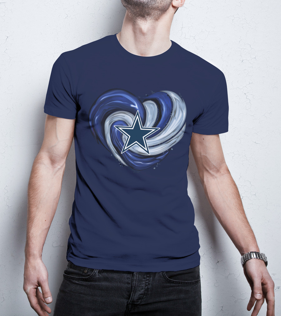 Dallas Cowboys Heart Swirl With Star T-Shirt