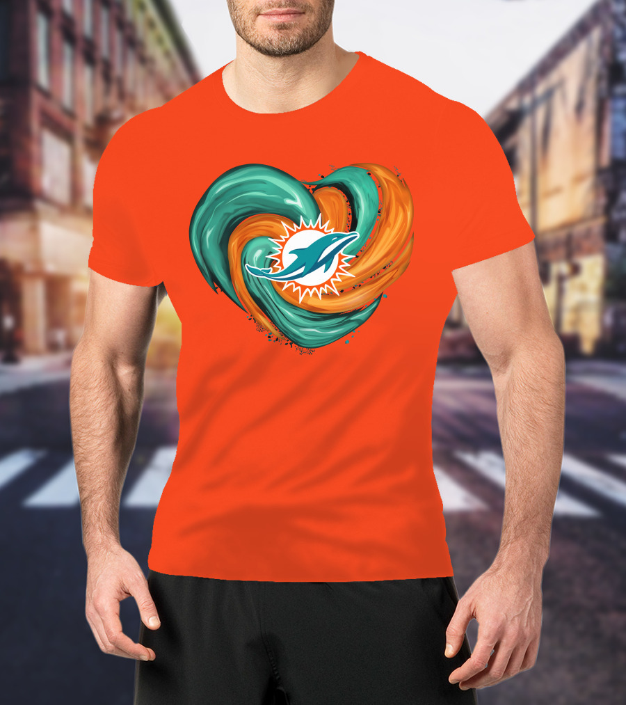 Miami Dolphins Heart Tornado Fan T-Shirt