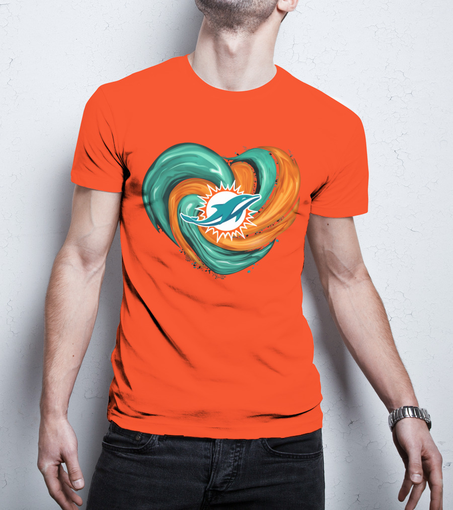 Miami Dolphins Heart Tornado Fan T-Shirt