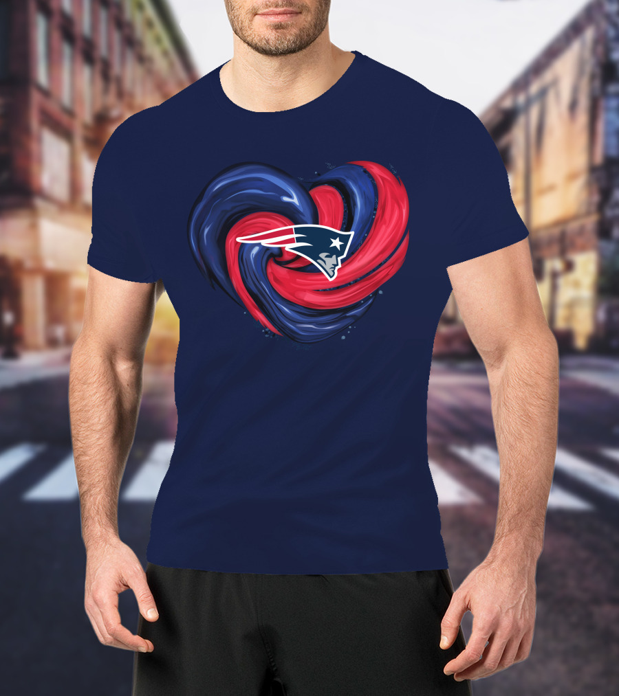New England Patriots Heart Swirl T-Shirt