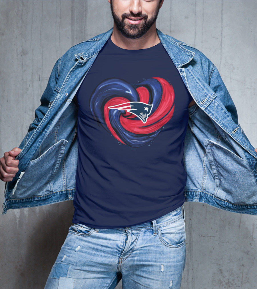 New England Patriots Heart Swirl T-Shirt