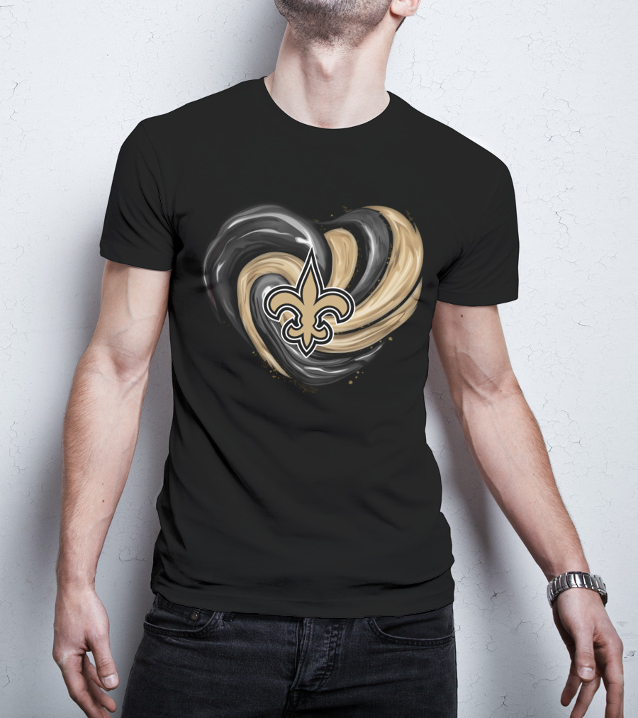 New Orleans Saints Fleur-de-Lis Tornado Heart T-Shirt
