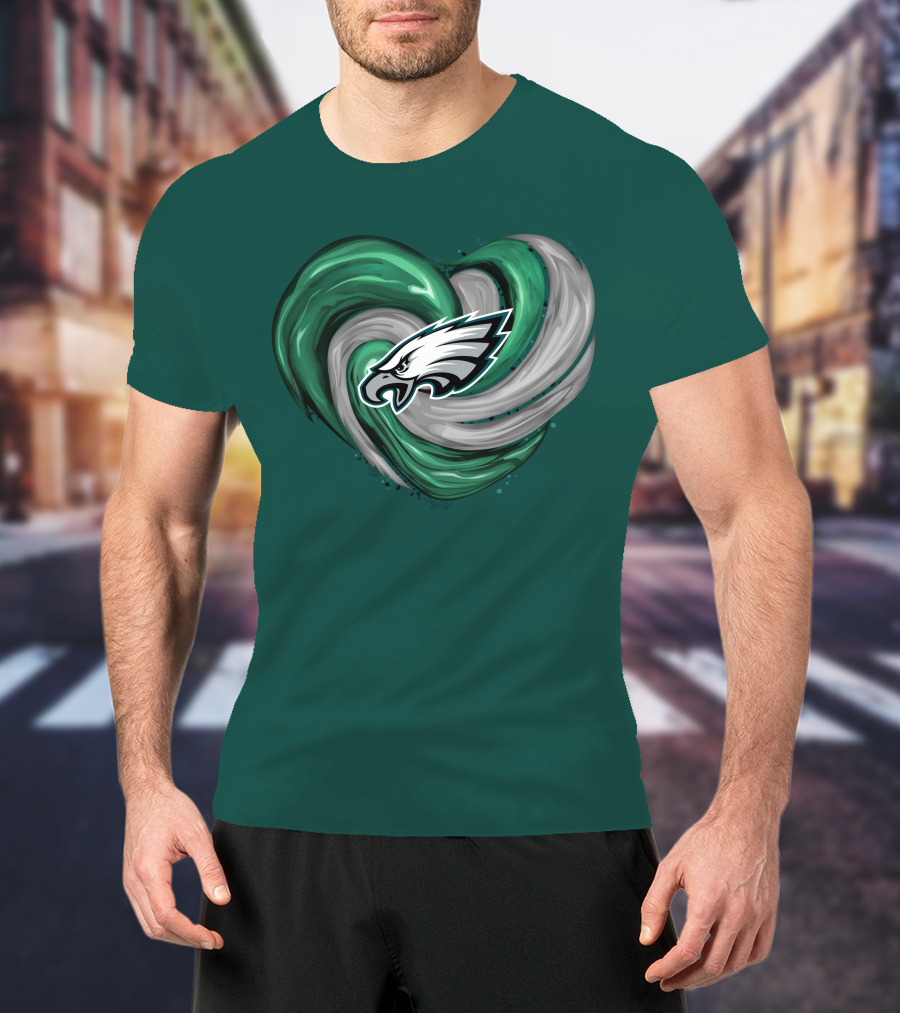 Philadelphia Eagles Heart Swirl T-Shirt