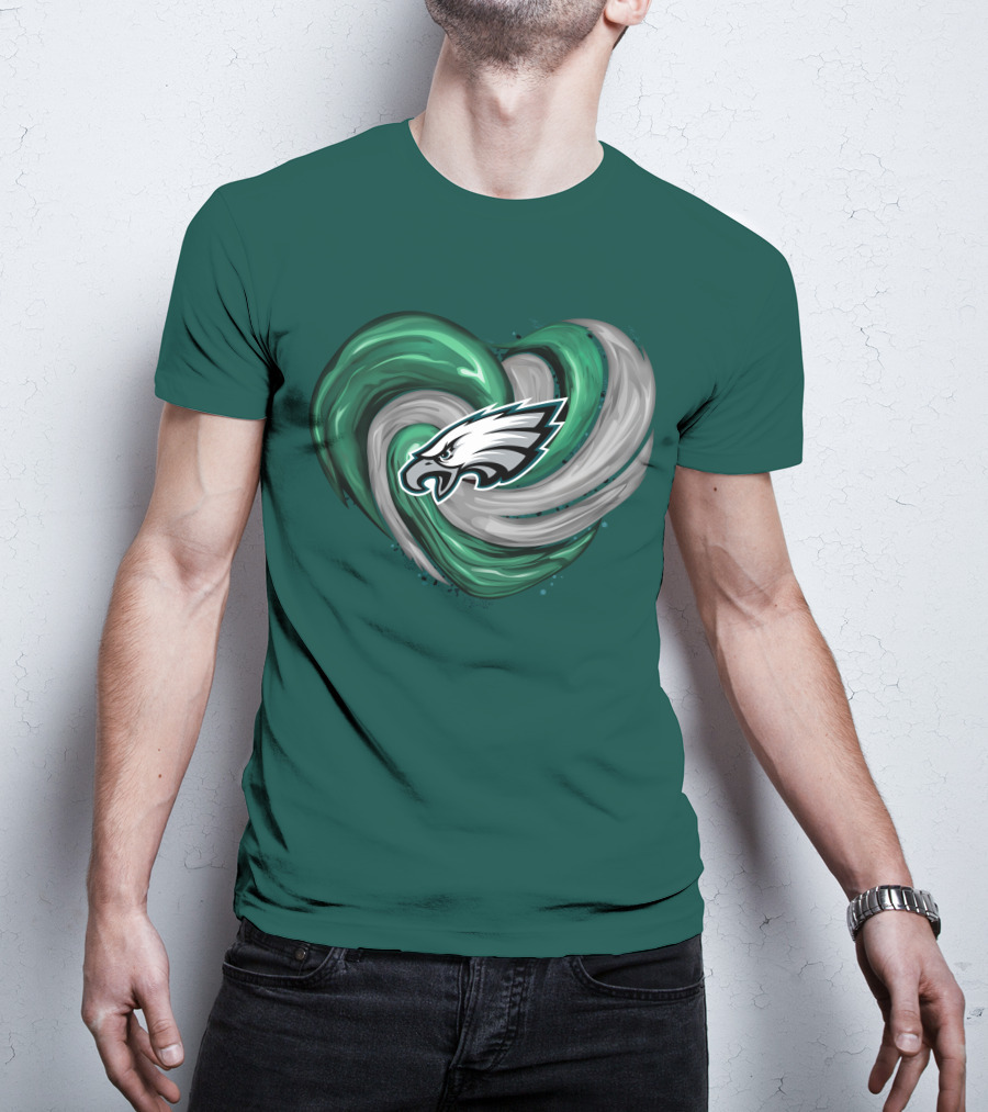 Philadelphia Eagles Heart Swirl T-Shirt