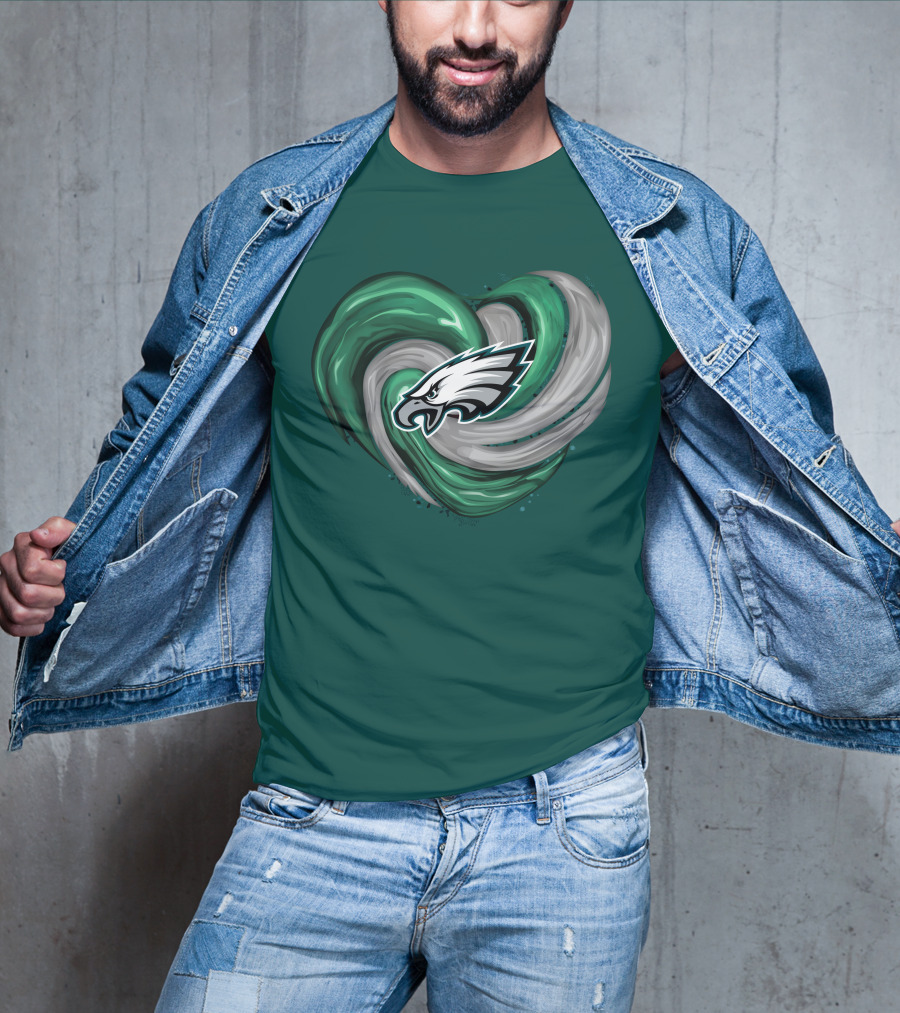 Philadelphia Eagles Heart Swirl T-Shirt