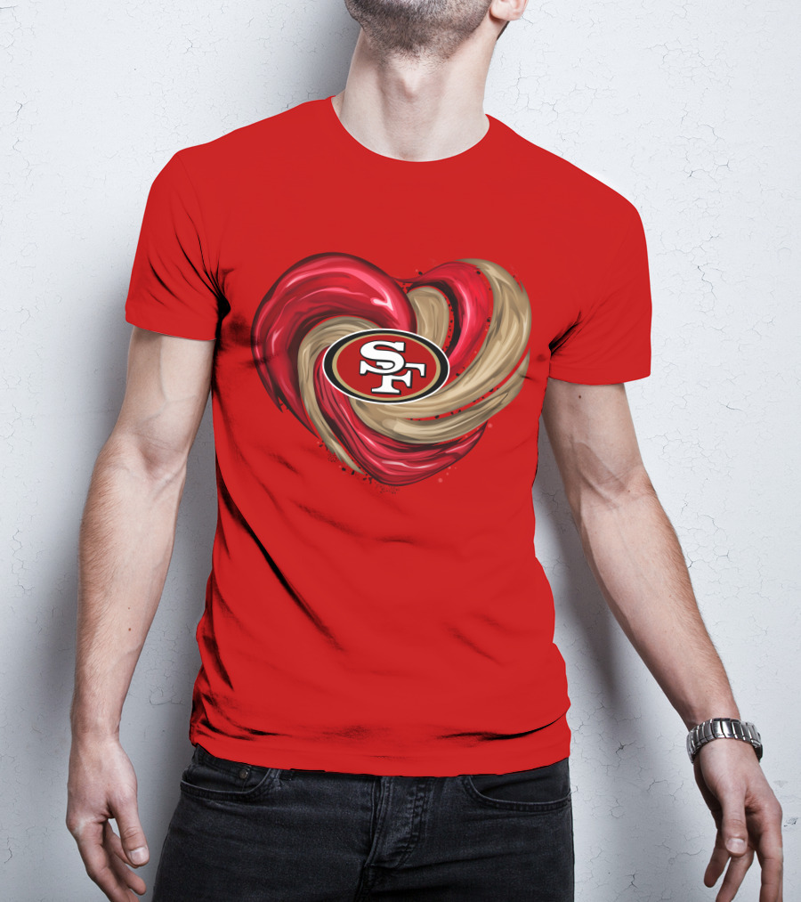 San Francisco 49ers Heart SF Logo Tornado T-Shirt