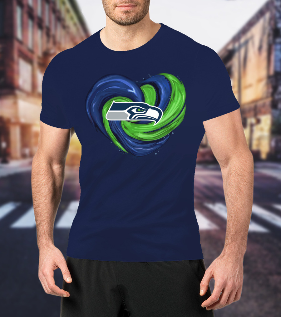 Seattle Seahawks Heart Logo Tornado T-Shirt