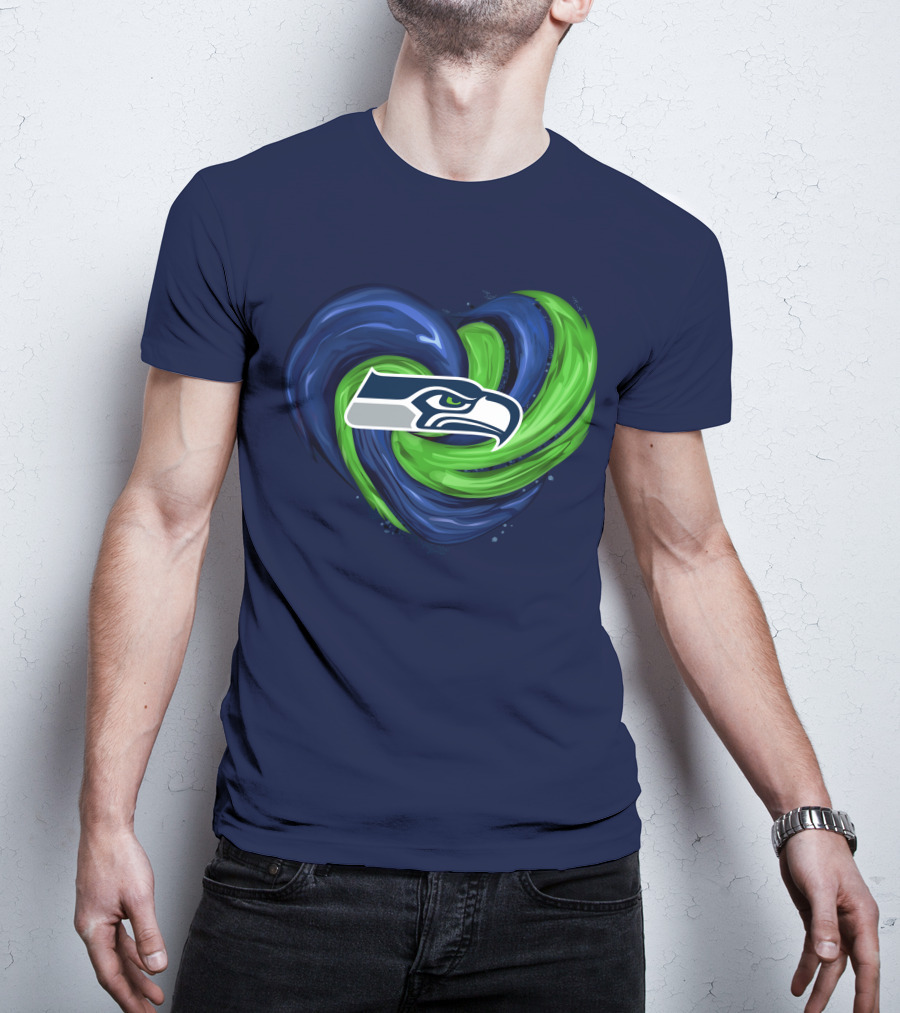 Seattle Seahawks Heart Logo Tornado T-Shirt