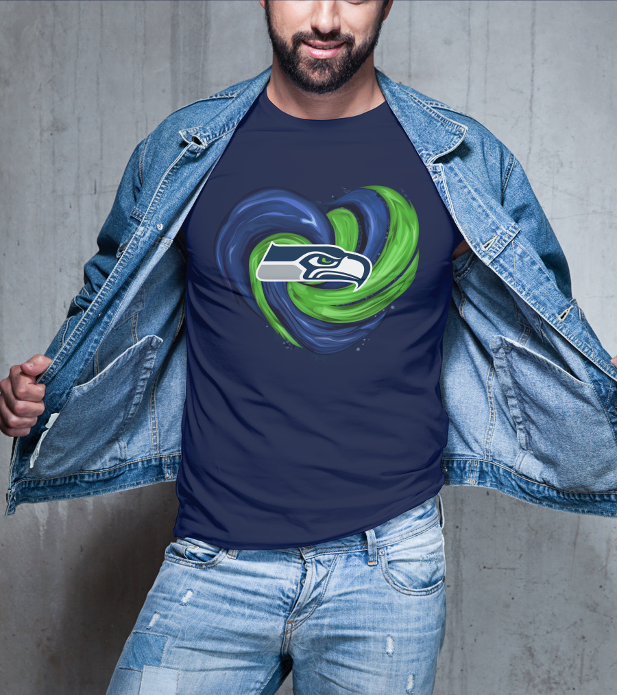 Seattle Seahawks Heart Logo Tornado T-Shirt