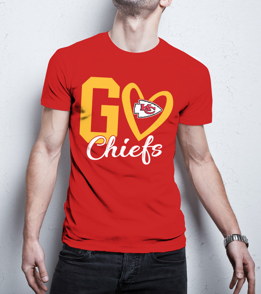 Go Chiefs KC Heart T-Shirt